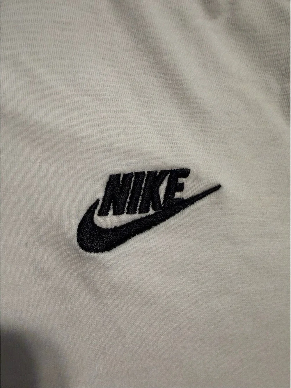 Nike Mens Long Sleeve Tee White Black Logo Graphic T-Shirt Medium